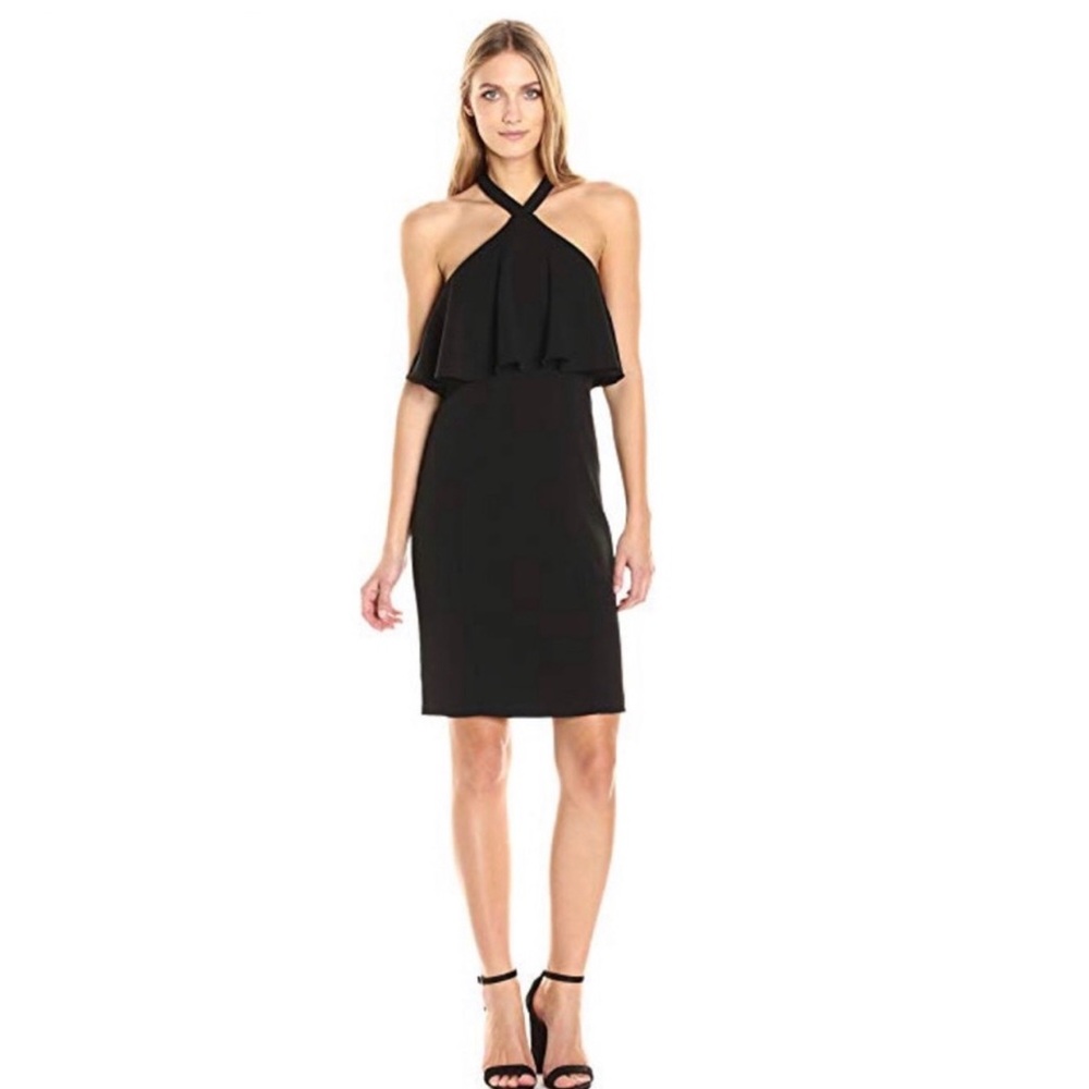 Amanda Uprichard black "Piazza" sleeveless mini dress w/ chocker neck, L NWOT